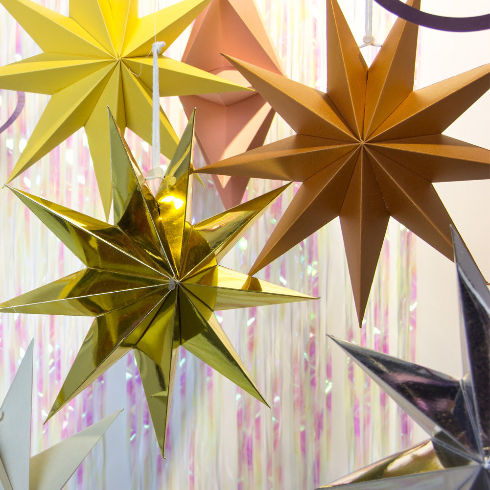 3D Paper 9 Point Star Lantern For Wedding Decor Birthday Party Decoration Christmas Halloween Party 3D Paper 9 Point Star Lantern For Wedding Decor Birthday Party Decoration Christmas Halloween Party